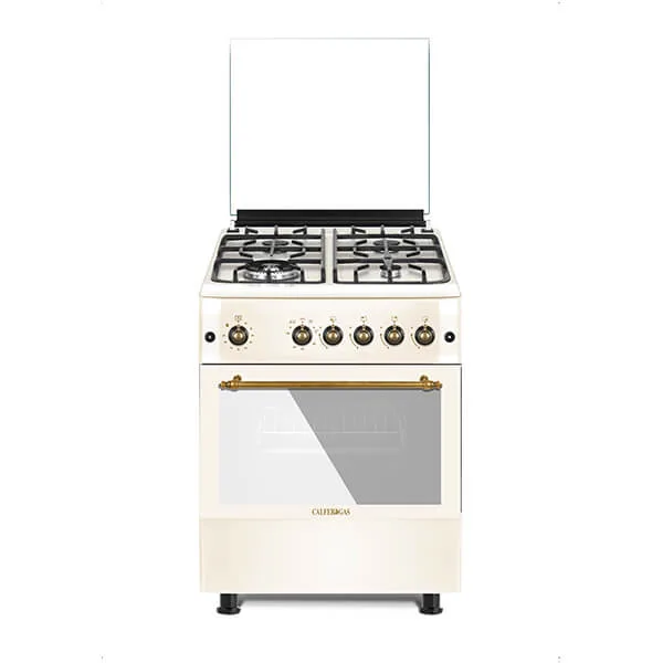 Κουζίνα Υγραερίου με 4 Εστίες και Φούρνο + Grill Υγραερίου 60×60 Calfer - F6TX40GF-BG