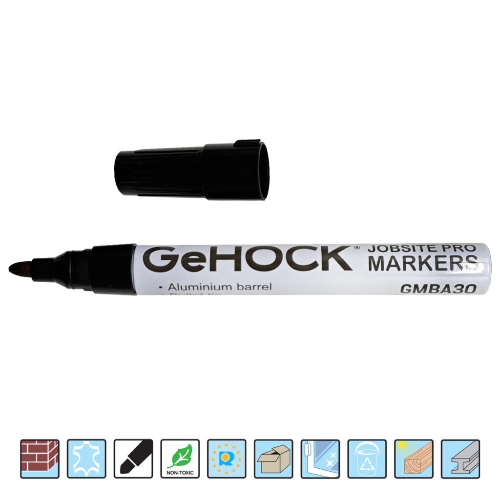 Μαρκαδόρος Alu Ανεξίτηλος Μαύρος GeHOCK - GMBA30