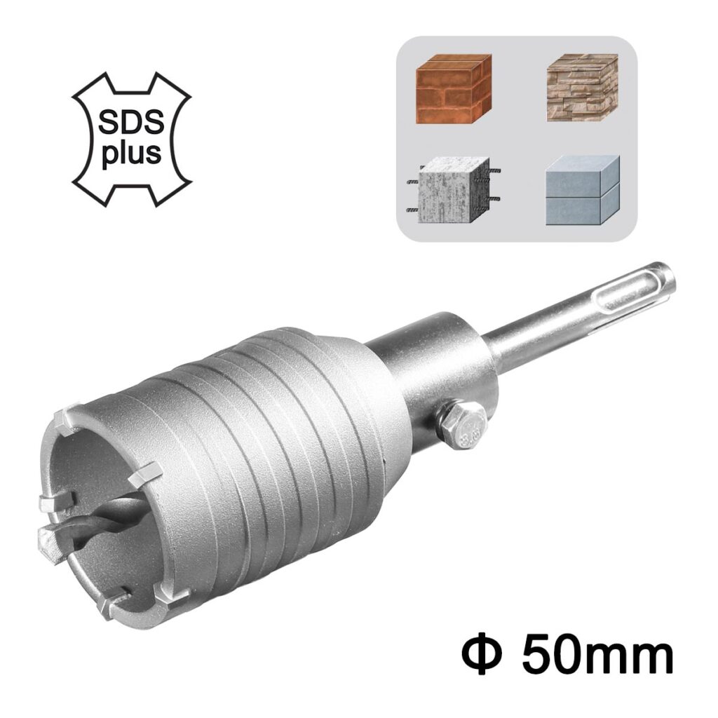 Ποτηροκορώνα Μπετού-Τούβλου SDS plus 50mm - INGCO HCB0501