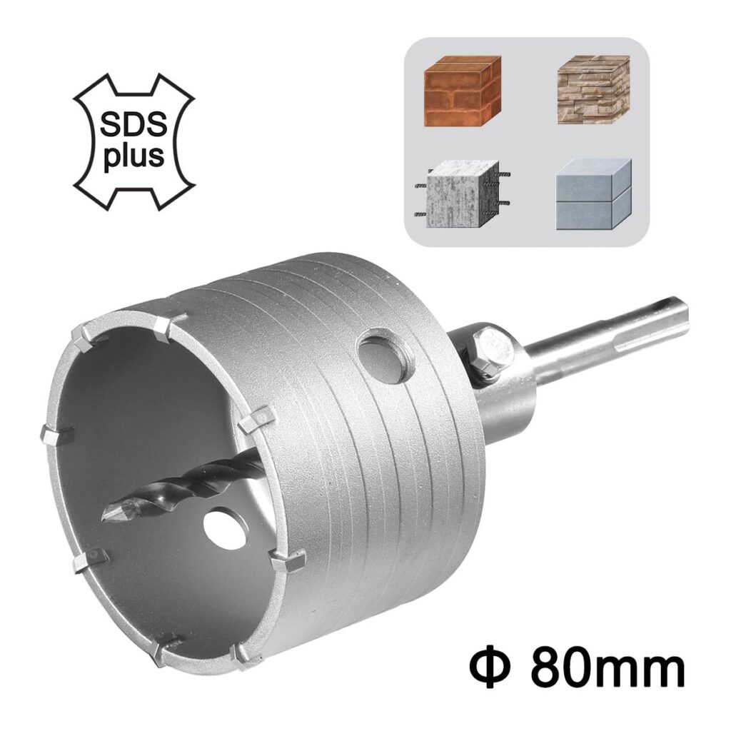 Ποτηροκορώνα Μπετού-Τούβλου SDS plus 80mm - INGCO HCB0801