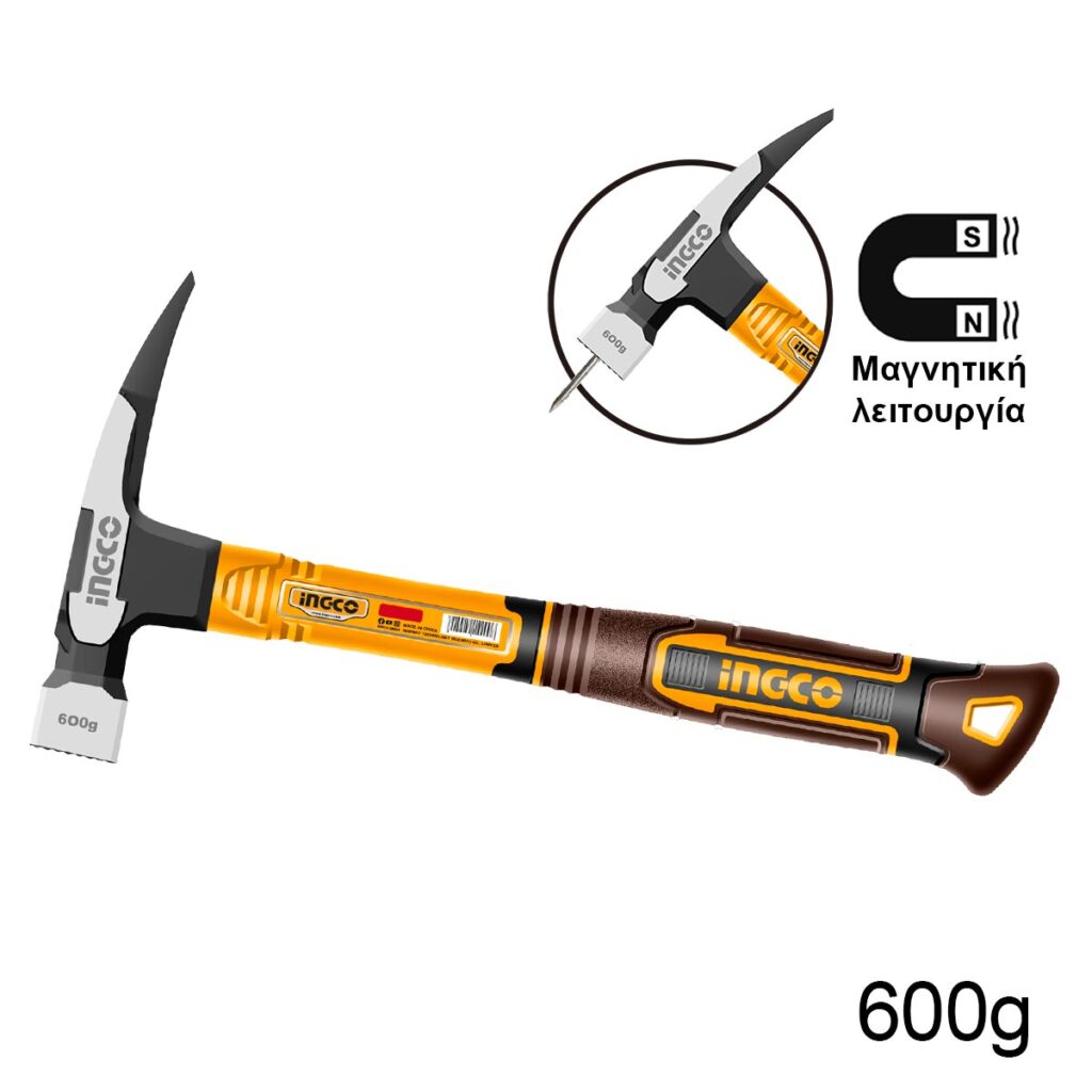 Σφυρί Προκοβγάλτης Σκεπάδων Μαγνητικό 600g - INGCO HCH81060