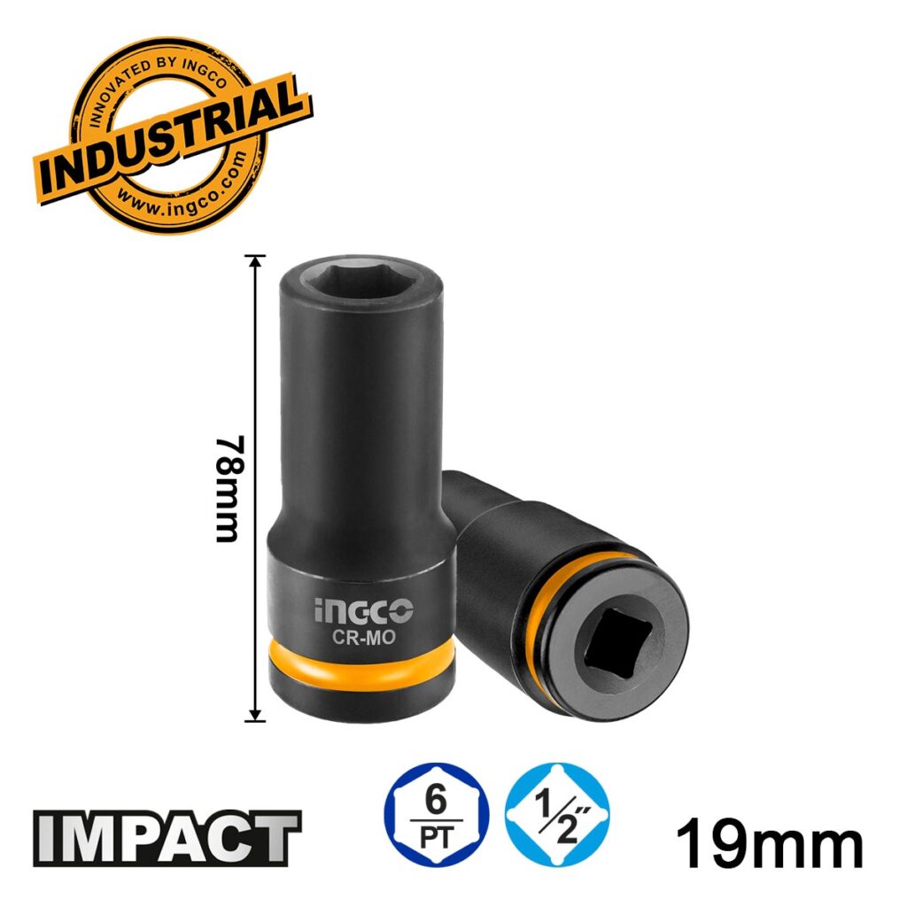 Καρυδάκι Μακρύ Impact-Αέρος 1/2" 19mm - INGCO HDIS12192L