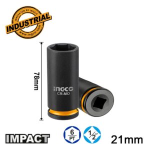 Καρυδάκι Μακρύ Impact-Αέρος 1/2" 21mm - INGCO HDIS12212L