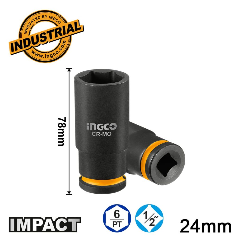 Καρυδάκι Μακρύ Impact-Αέρος 1/2" 24mm - INGCO HDIS12242L