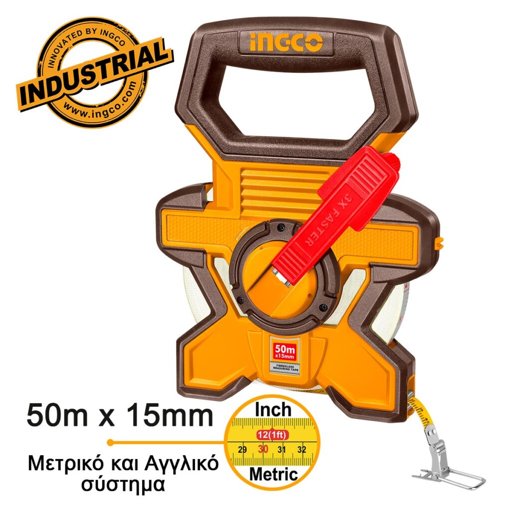 Μετροταινία Ανοιχτού Τύπου 50m x 15mm - INGCO HFMT1850