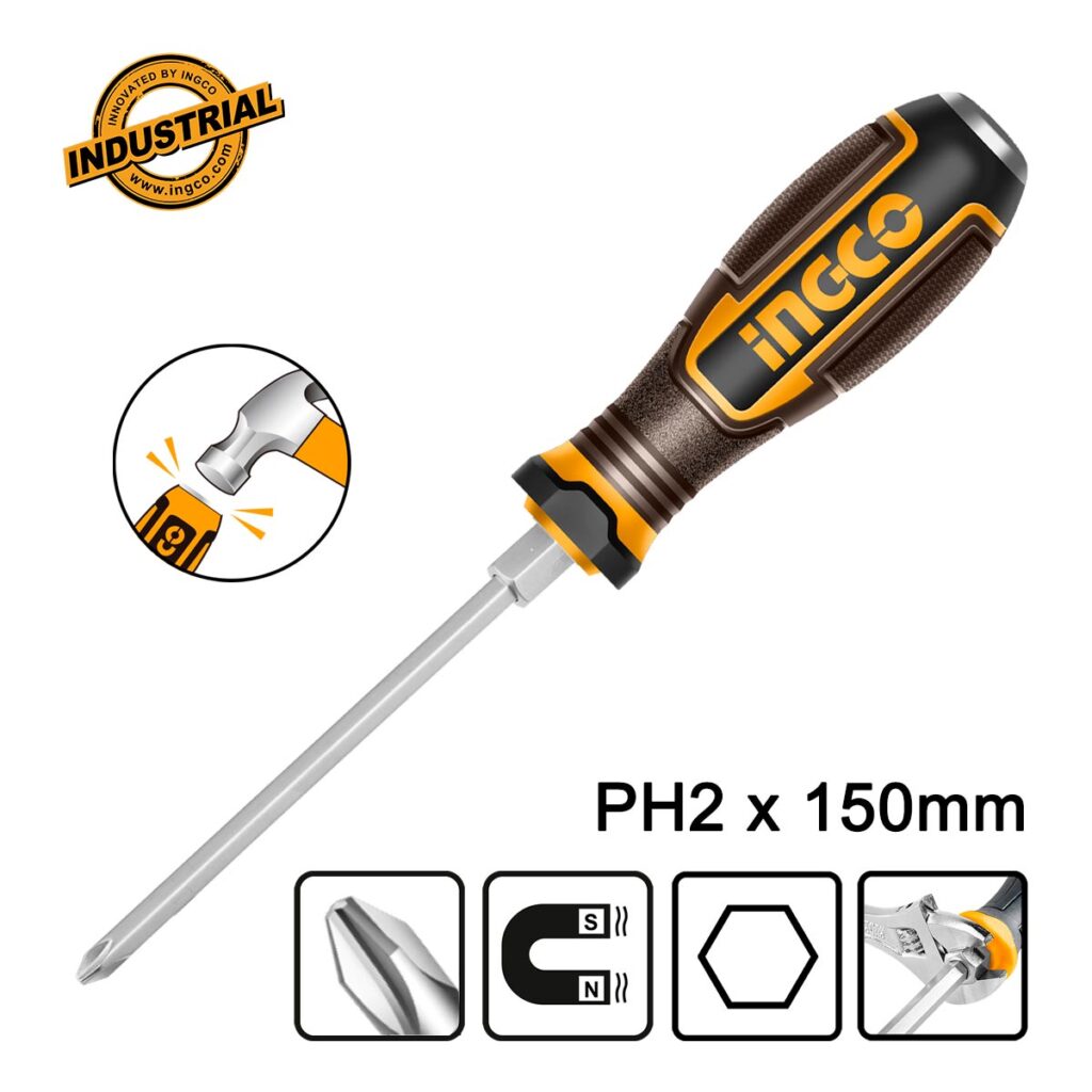 Κατσαβίδι Σταυρού Χτυπητό PH2x150mm - INGCO HGTPH2150