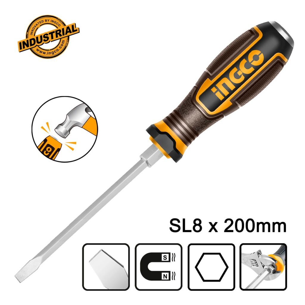 Κατσαβίδι Χτυπητό Ίσιο SL8x200mm - INGCO HGTSL8200