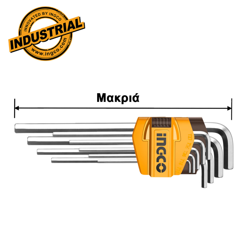 Κλειδιά Άλλεν 1.5-10mm Μακριά Σετ 9 τεμ. - INGCO HHK11092