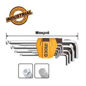 Κλειδιά Άλλεν 1.5-10mm Μπίλλιας Σετ 9 τεμ. - INGCO HHK12091