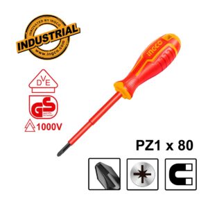 Κατσαβίδι Ηλεκτρολόγου VDE Σταυρού PZ1x80mm - INGCO HISD81PZ180