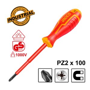 Κατσαβίδι Ηλεκτρολόγου VDE Σταυρού PZ2x100mm - INGCO HISD81PZ2100