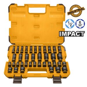 Καρυδάκια Μακριά & Κοντά Impact-Αέρος 1/2" Σετ 38 τεμ. - INGCO HKISSD12388L
