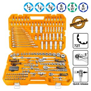 Εργαλεία Χειρός και Καρυδάκια 1/4" - 1/2" - 3/8" Σετ 216 τεμ. - INGCO HKTHP22161