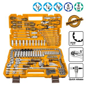 Εργαλεία Χειρός και Καρυδάκια 1/4" - 1/2" - 3/8" Σετ 182 τεμ. - INGCO HKTHP51828