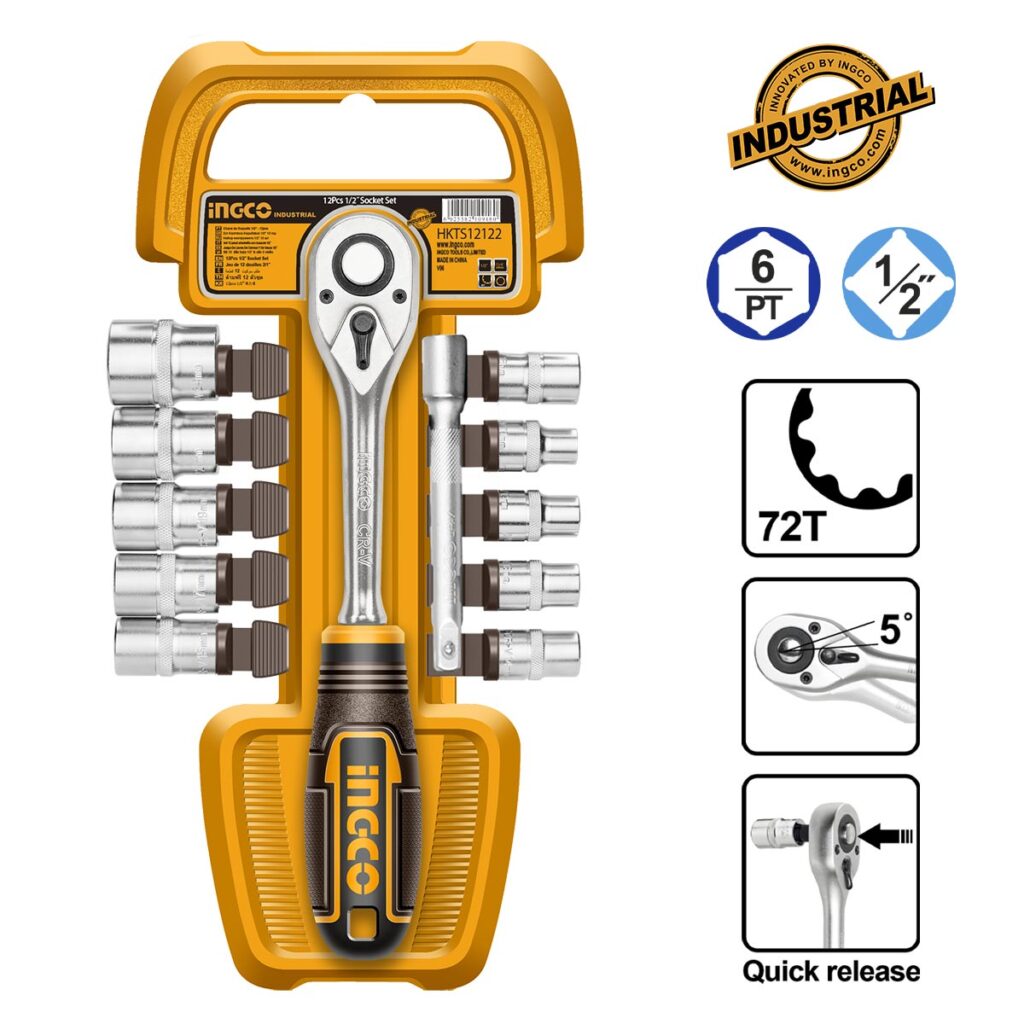 Καρυδάκια 1/2" Σετ 12 τεμ. - INGCO HKTS12122