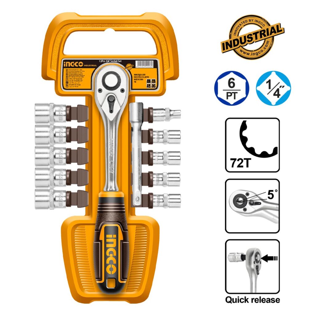 Καρυδάκια 1/4" Σετ 12 τεμ. - INGCO HKTS14122