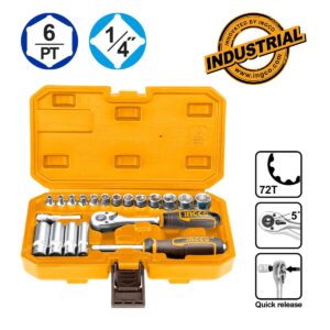 Κασετίνα Καρυδάκια 1/4" Σετ 20 τεμ. - INGCO HKTS14201