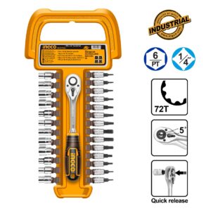 Καρυδάκια 1/4" Σετ 27 τεμ. - INGCO HKTS14271