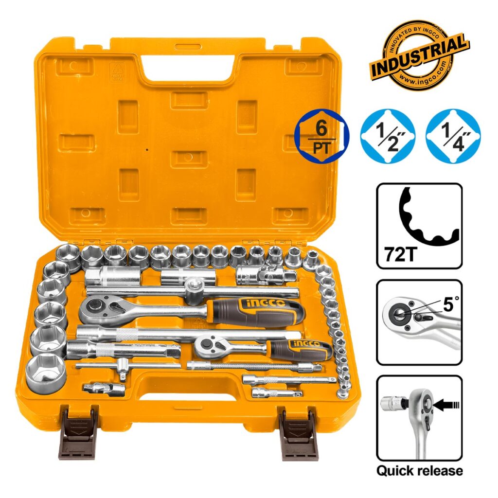 Καρυδάκια 1/2" - 1/4" Σετ 44 τεμ. - INGCO HKTS42441