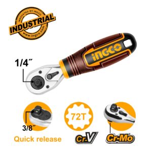 Καστάνια 1/4" και 3/8" 72Τ - INGCO HRTH081438