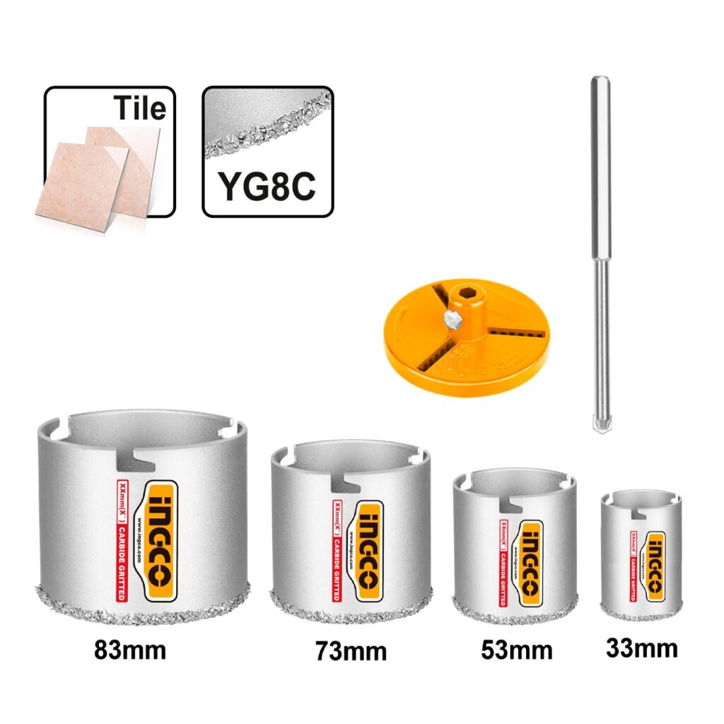 Ποτηροτρύπανα 33-83mm, σετ 6 τεμαχίων - INGCO HSB4061