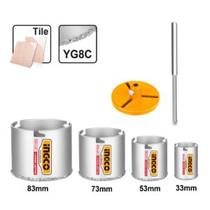Ποτηροτρύπανα 33-83mm, σετ 6 τεμαχίων - INGCO HSB4061