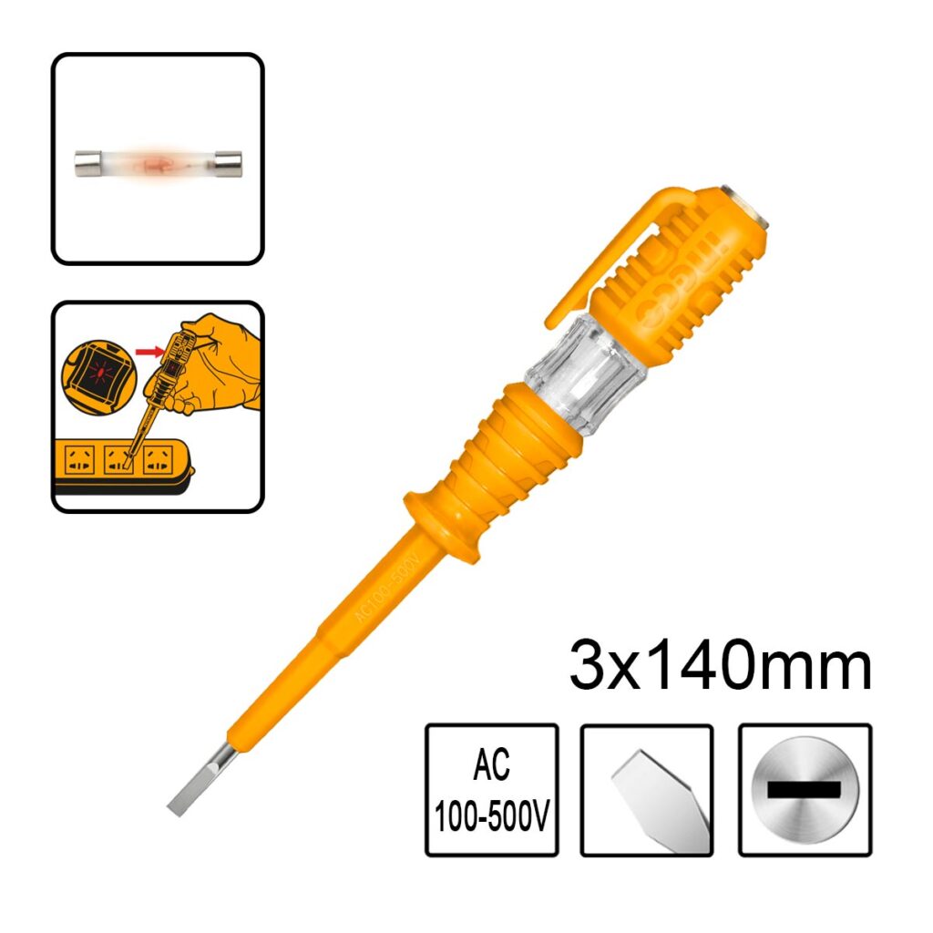 Δοκιμαστικό Κατσαβίδι 3x140mm AC 100-500V - INGCO HSDT1408