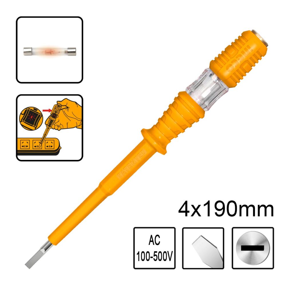 Δοκιμαστικό Κατσαβίδι 4x190mm AC 100-500V - INGCO HSDT1908