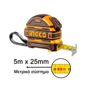 Μετροταινία με Διπλό Στοπ 5m x 25mm - INGCO HSMT08525-1