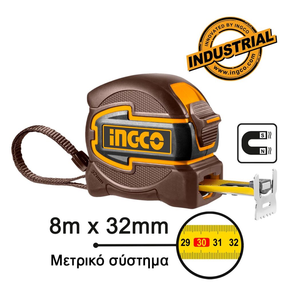 Μετροταινία με Μαγνήτη 8m x 32mm - INGCO HSMT80832M