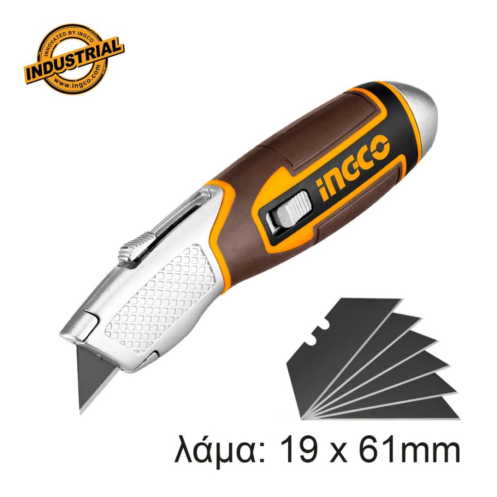 Μαχαίρι Μοκέτας με 6 Λάμες 19x61mm - INGCO HUK618