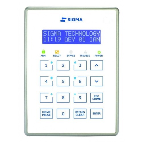 Πληκτρολόγιο αφής LCD Sigma Security AEOLUS KP/W Λευκό