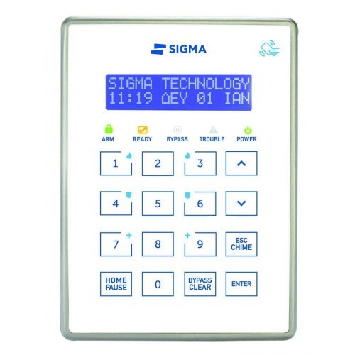 Πληκτρολόγιο αφής LCD με RFID Sigma Security AEOLUS KP RFID/W Λευκό