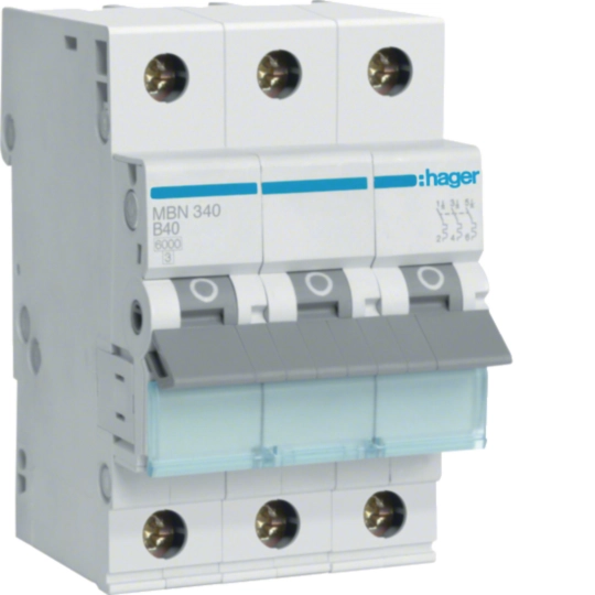 Hager MBN340 Μικροαυτόματη ασφάλεια 3P 40 A B 6 kA