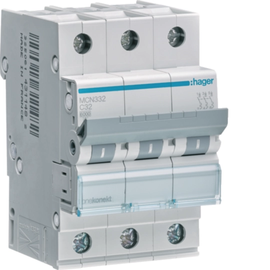 Hager MCN332 Μικροαυτόματη ασφάλεια 3P 32 A C 6 kA