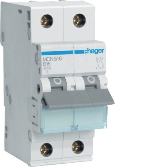 Hager MCN516 Μικροαυτόματη ασφάλεια 1P+N 16 A C 6 kA