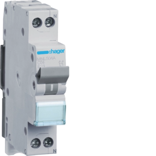 Hager MLN504A Μικροαυτόματη ασφάλεια 1P+N 4 A C 6 kA