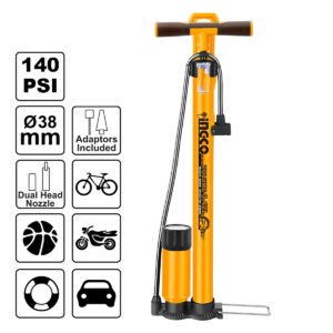 Τρόμπα Αέρος Χειρός 140 PSI με Μανόμετρο - INGCO MPP3811