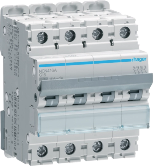 Hager NCN416A Μικροαυτόματη ασφάλεια 4P 16 A C 10 kA