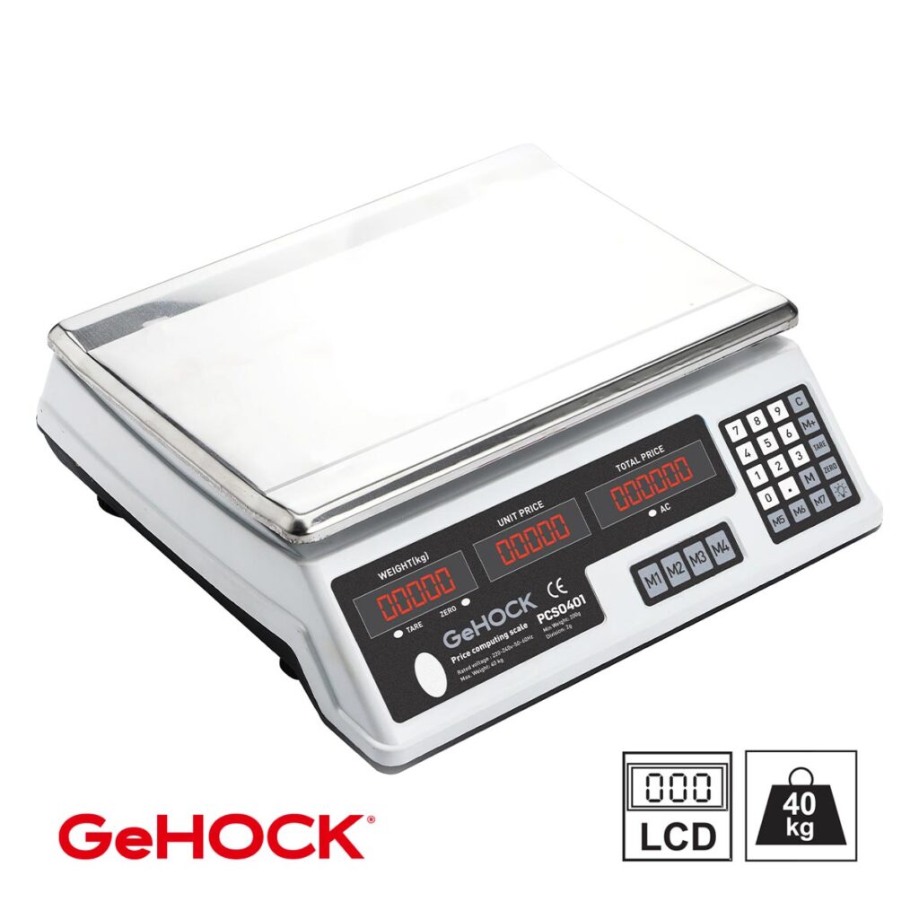 Ψηφιακή Επιτραπέζια Ζυγαριά έως 40kg Λευκή GeHOCK - PCS0401