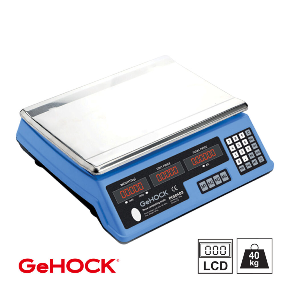 Ψηφιακή Επιτραπέζια Ζυγαριά έως 40kg Μπλε GeHOCK - PCS0403
