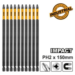 Κατσαβιδόμυτες Impact 1/4" PH2x150mm 10 τεμ. - INGCO SDBIM11PH263