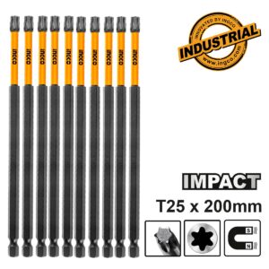 Κατσαβιδόμυτες Impact T25x200mm 10 τεμ. - INGCO SDBIM11T2583