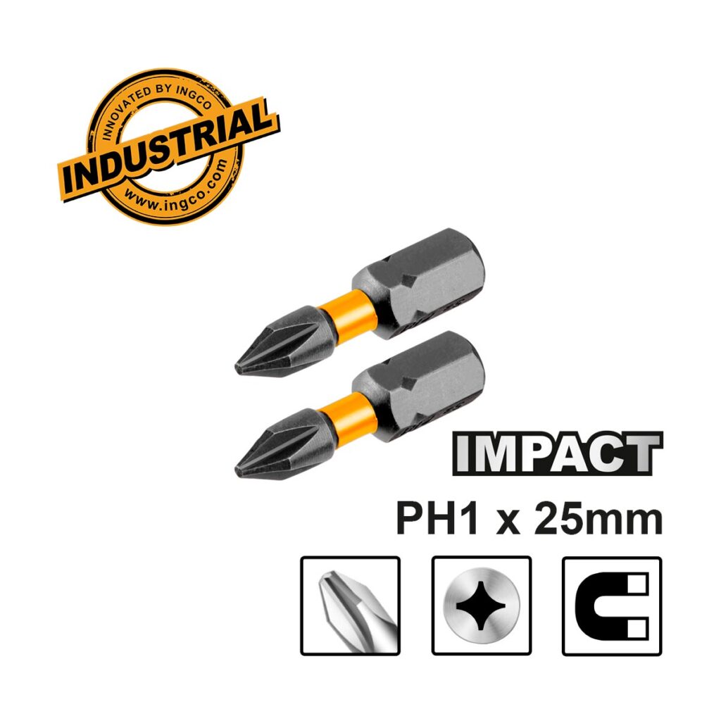 Κατσαβιδόμυτες Impact PH1x25mm 2 τεμ. - INGCO SDBIM71PH125