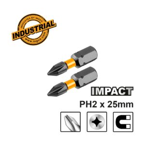 Κατσαβιδόμυτες Impact PH2x25mm 2 τεμ. - INGCO SDBIM71PH225
