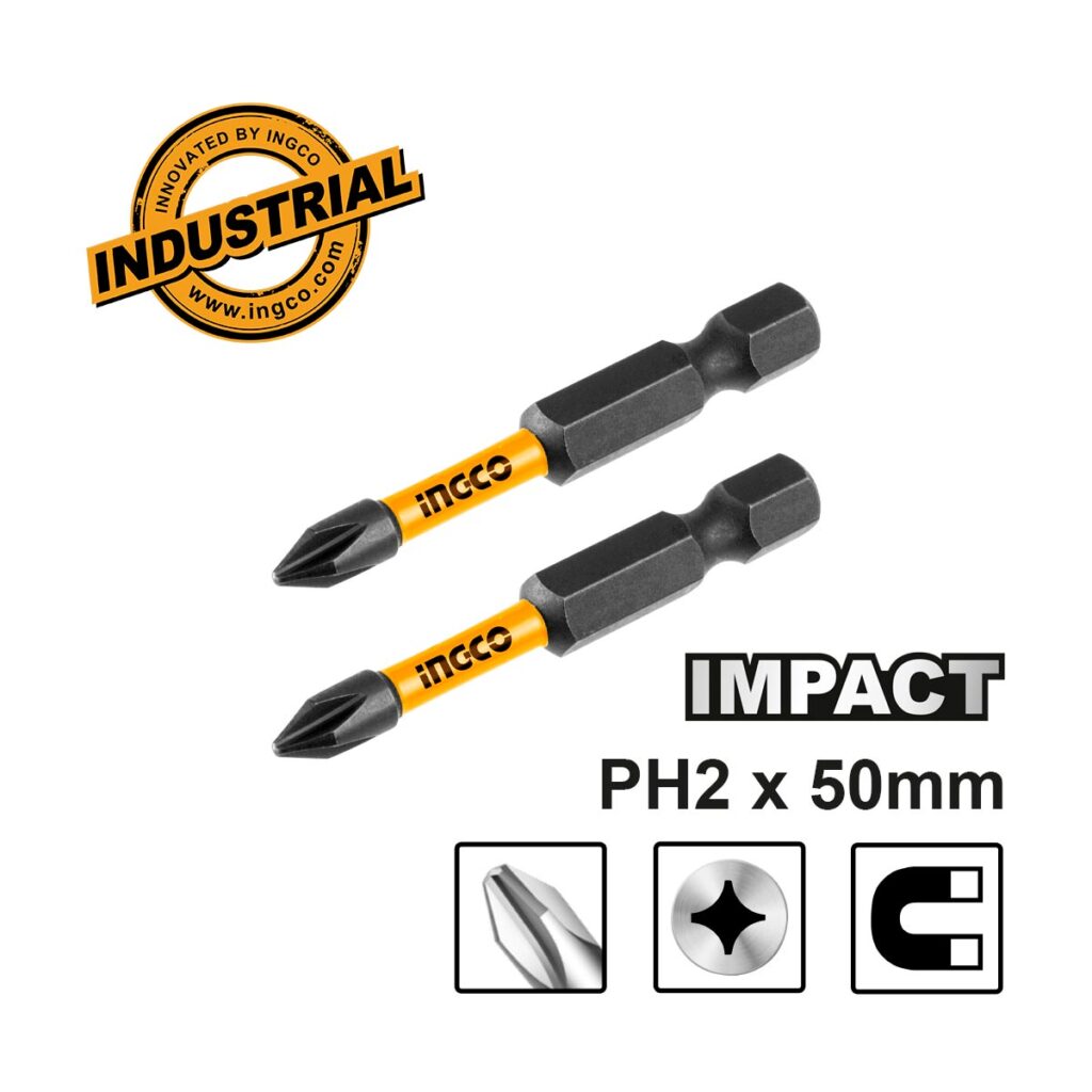 Κατσαβιδόμυτες Impact PH2x50mm 2 τεμ. - INGCO SDBIM71PH250