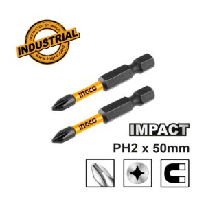 Κατσαβιδόμυτες Impact PH2x50mm 2 τεμ. - INGCO SDBIM71PH250