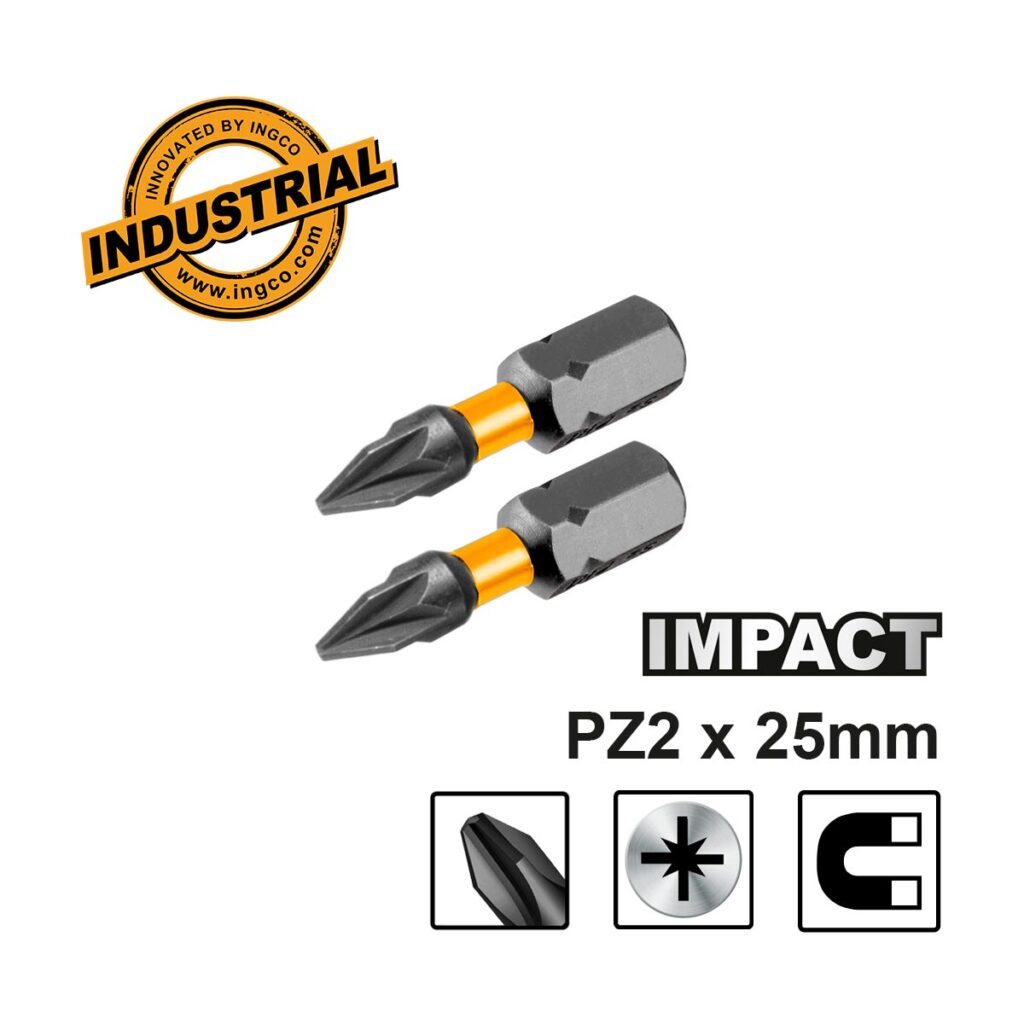 Κατσαβιδόμυτες Impact PZ2x25mm 2 τεμ. - INGCO SDBIM71PZ225