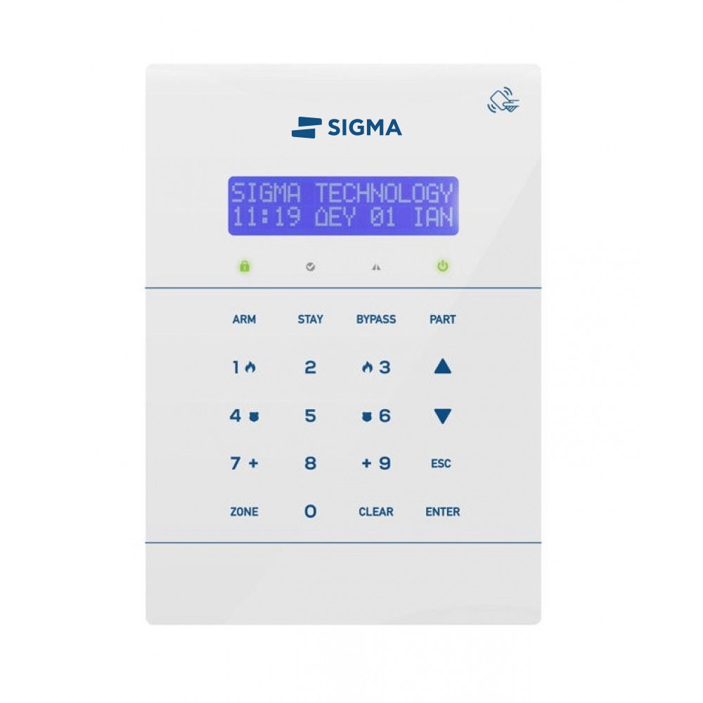 Πληκτρολόγιο αφής LCD με RFID Sigma Security TRITON RFID/W Λευκό