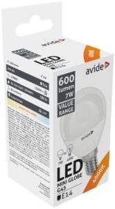 Avide LED Σφαιρική 7W E14  Λευκό 4000K Value